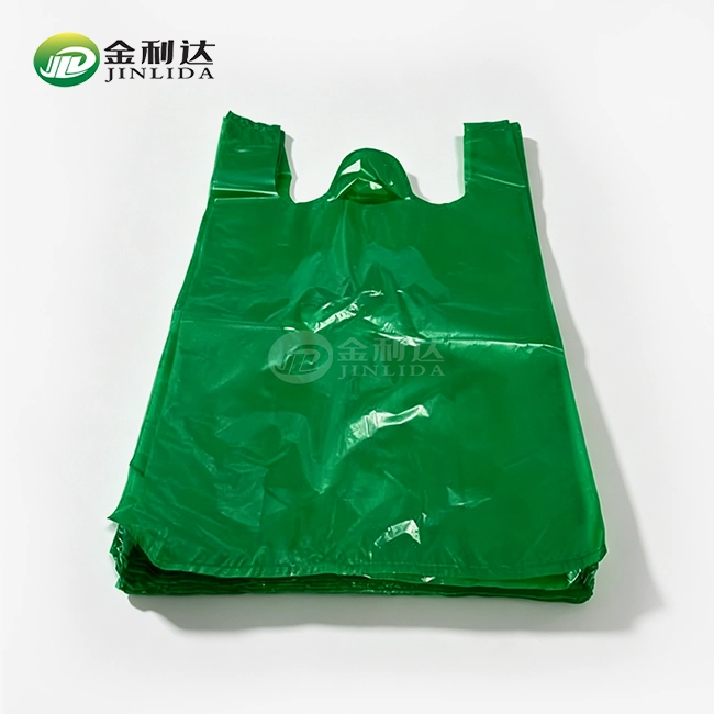 green carrier bags